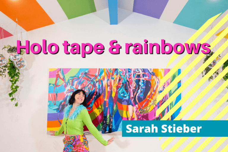 Vibrant artist from San Diego Sarah Stieber on holographic tape, rainbows, and colorful interiors